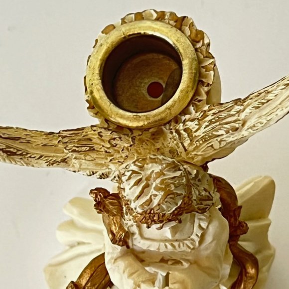 Vintage Praying Angel Figurine with Gold Details & Taper Candle Holder - Picture 14 of 16